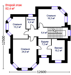 Второй этаж проекта дома